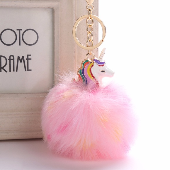 Cute Nation Accessories - NEW Cute Unicorn Pom Pom Handbag Charm / Keychain